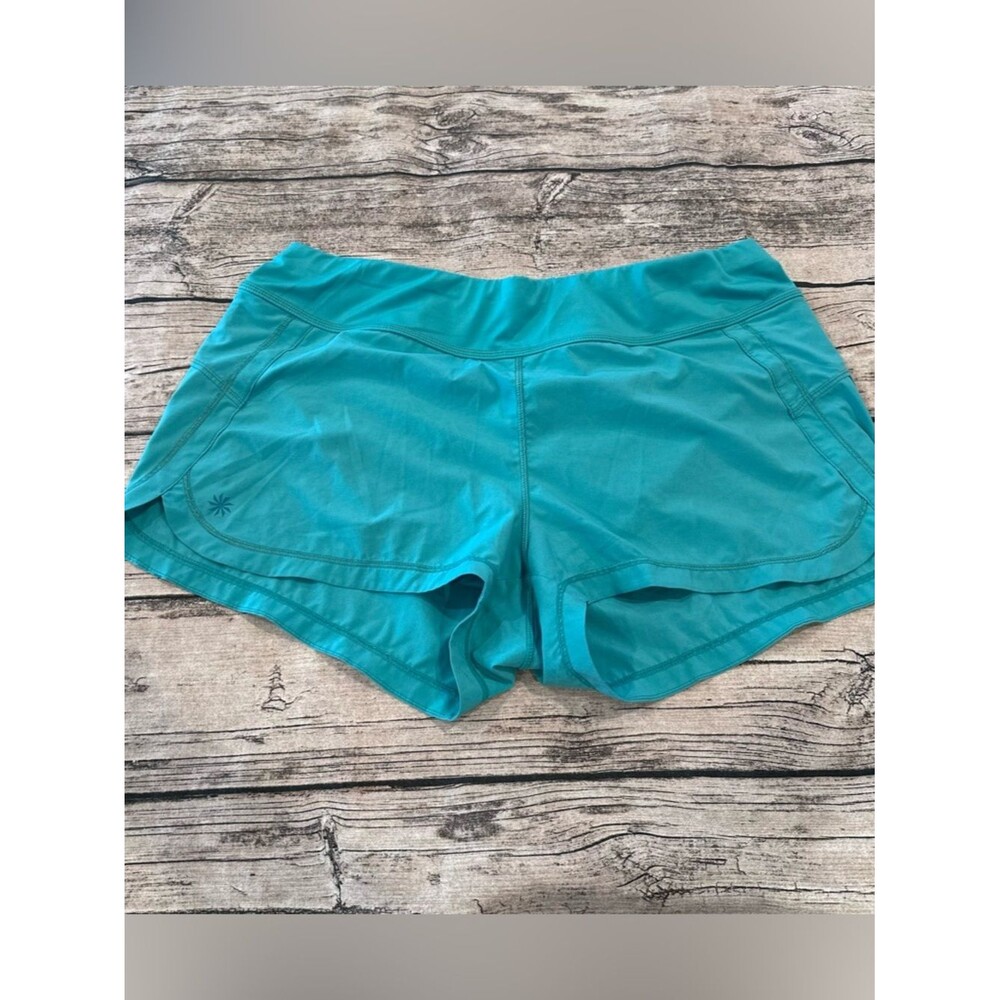 Athleta Teal Lined Running Shorts Size Large